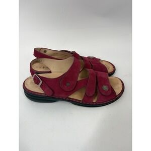Finn Comfort Gomera Sandals Women's EU 42 US 11 Red Leather Comfort Adjustable